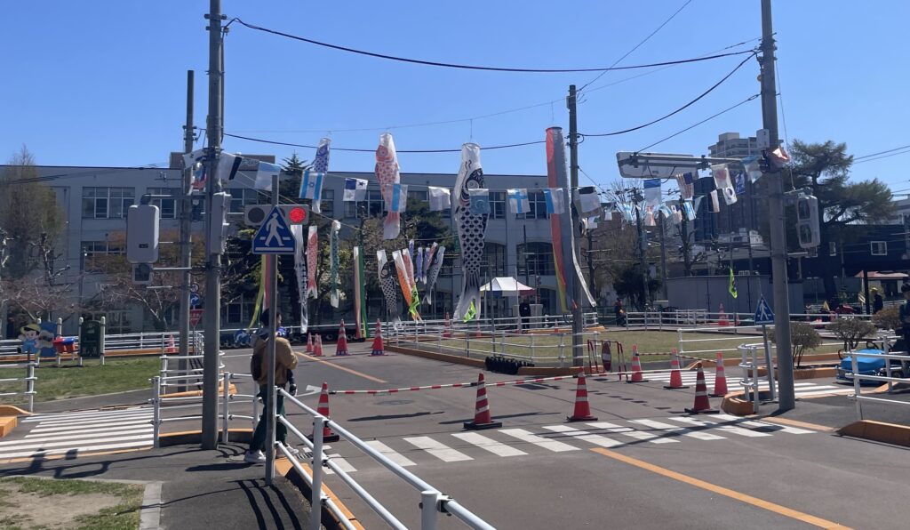 梁川交通公園のゴーカートコースの写真
